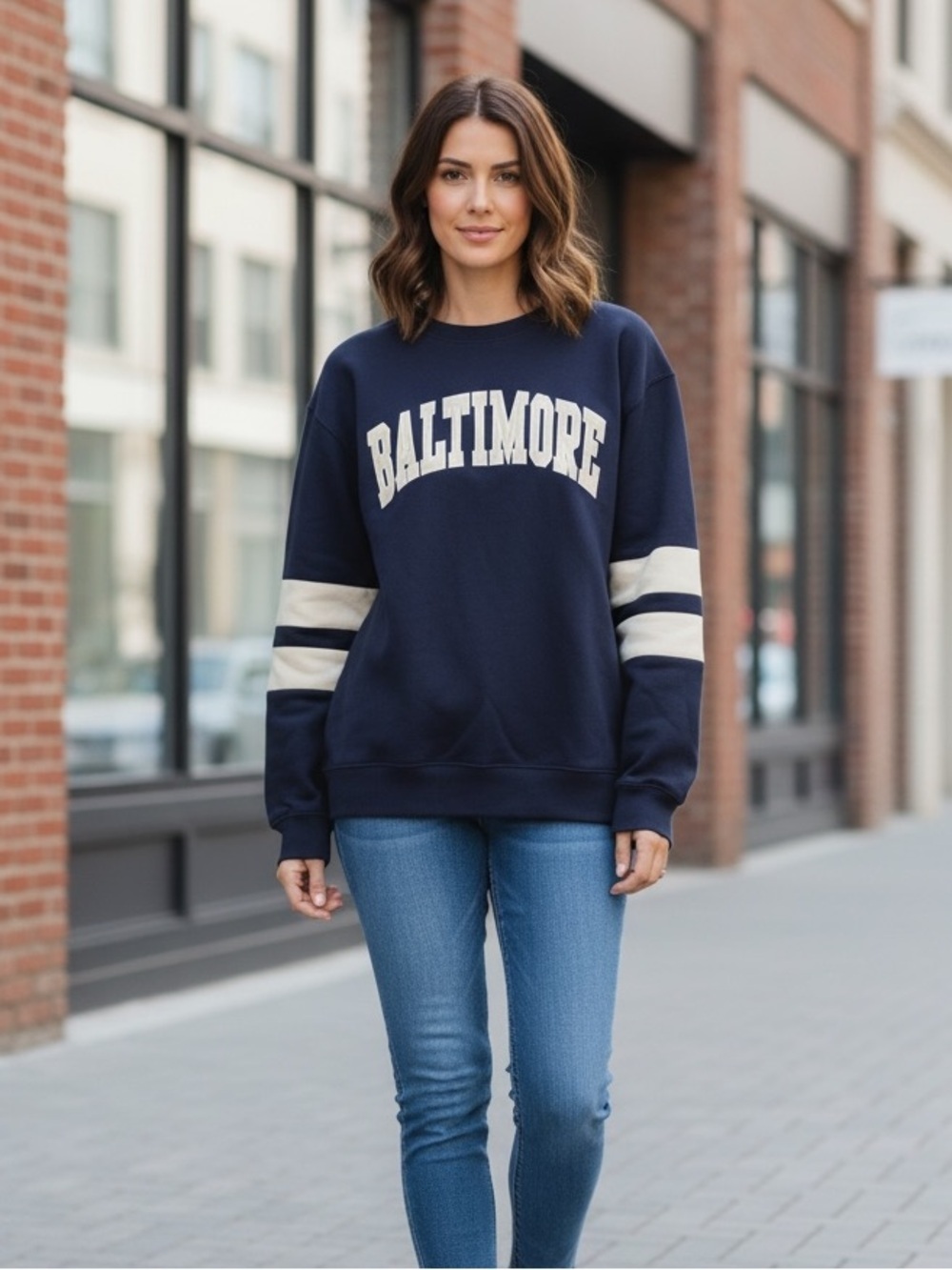 Baltimore Navy Graphic Pullover Sweatshirt - Size L
